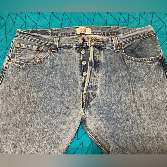 Levi’s 501 Mens Sz 38x30 Blue Denim Button Fly Jeans - #322 - Picture 7 of 10